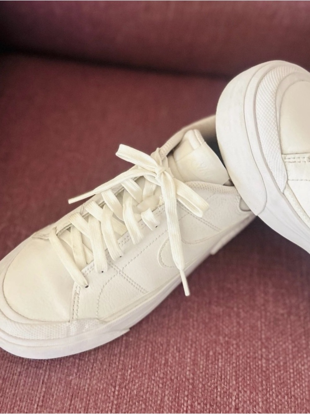 Nike Court Legacy Lift Triple White Women's tennis shoes Size 8 - Picture 3 of 5